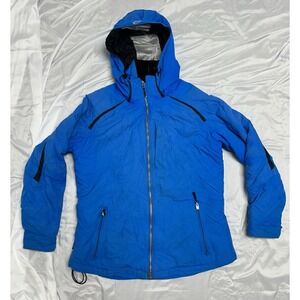 Vintage Obermeyer Women's Vibrant Blue Ski Jacket Insulated Removable Hood Sz-12